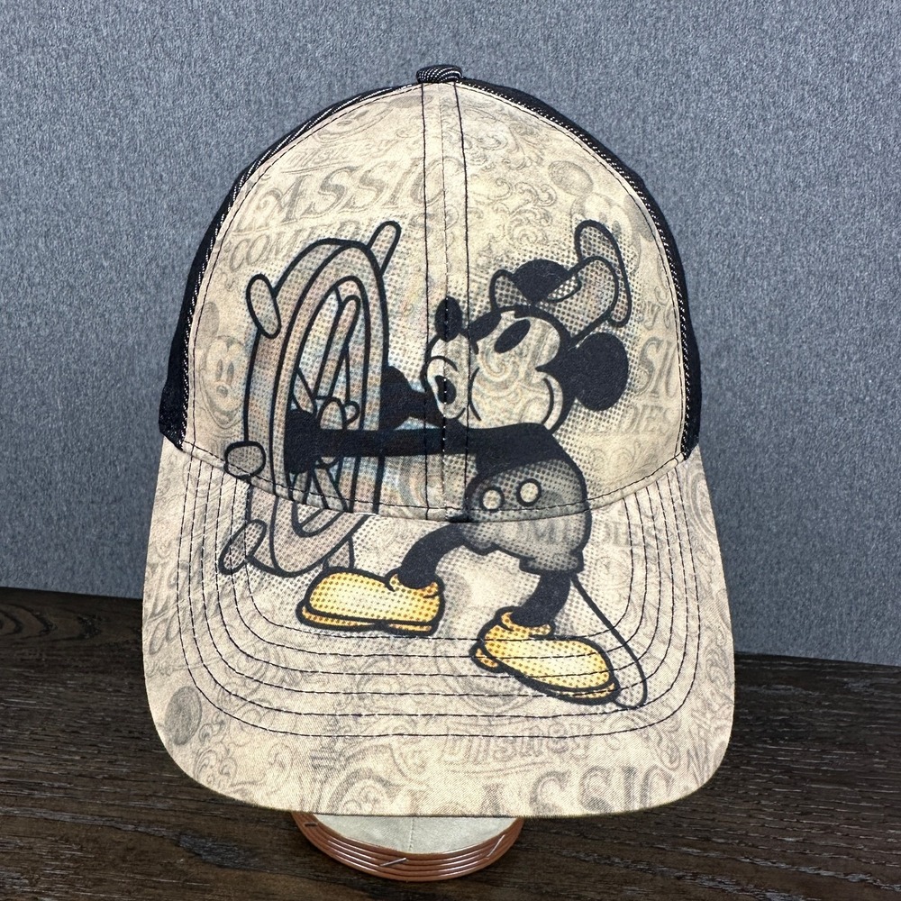 NWT Disney Parks Steamboat Willie Mickey Mouse Denim Baseball Cap Disneyland